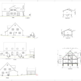 Planauschnitt Ansichten eines Holzhauses geplant durch Zimmerei Steinberger