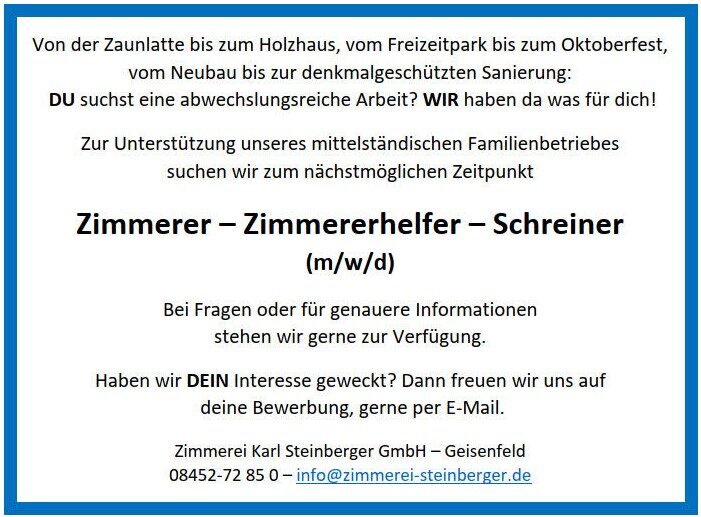 Stellenanzeige
